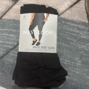 West Loop Black Full-Length Leggings with Pockets